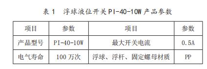 浮球液位開關(guān) PI-40-10W 產(chǎn)品參數(shù)